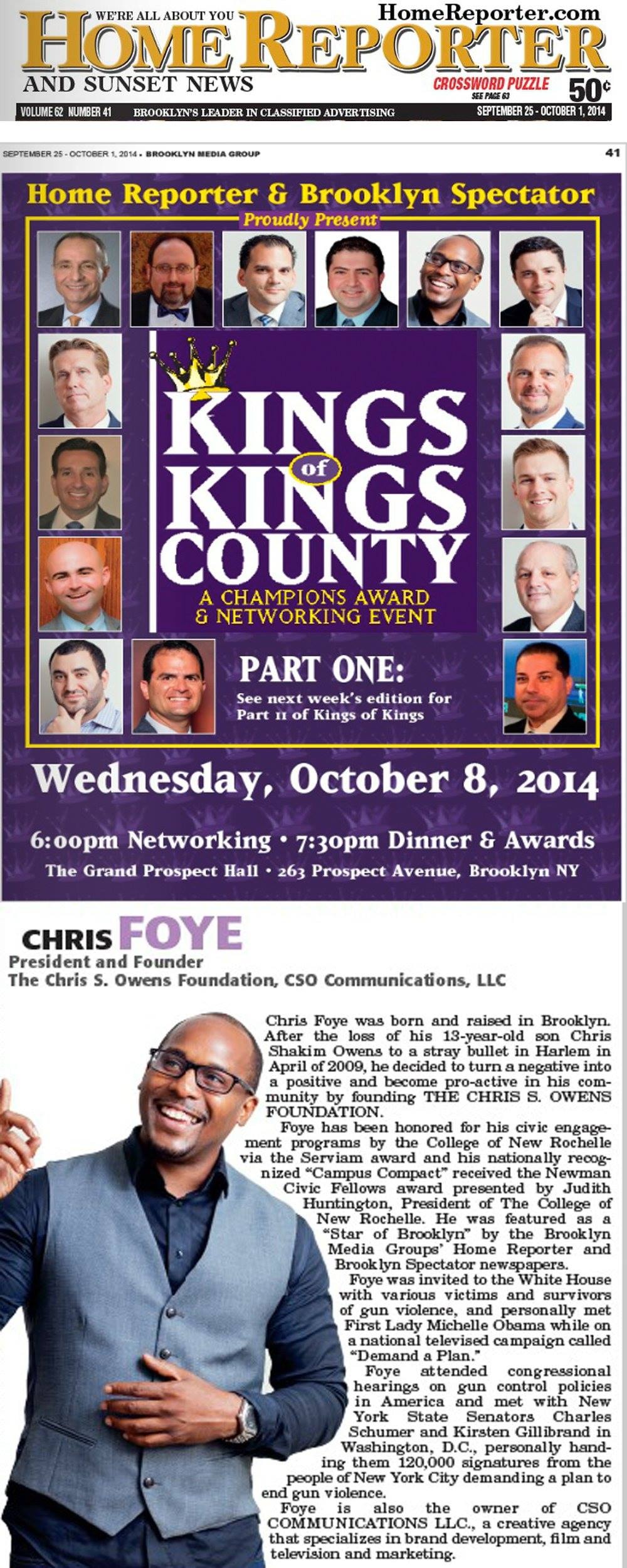 Home Reporter — Kings of Kings County Feature with Chris Foye